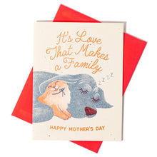 Load image into Gallery viewer, It's Love That Makes a Family - Risograph Mothers Day Card