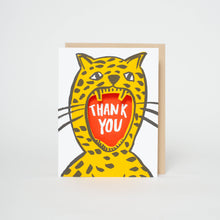 Load image into Gallery viewer, Thank You Cheetah Die-cut Letterpress Greeting Card