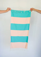 Load image into Gallery viewer, WIDE STRIPE TURKISH HAND TOWEL / MALIBU