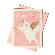 Load image into Gallery viewer, Love Struck Cat - Risograph Greeting Card