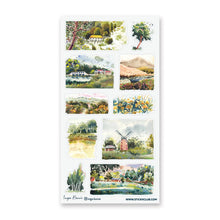 Load image into Gallery viewer, Watercolor Landscapes Sticker Sheet