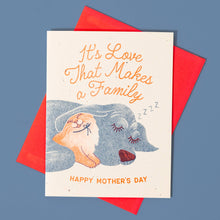 Load image into Gallery viewer, It's Love That Makes a Family - Risograph Mothers Day Card
