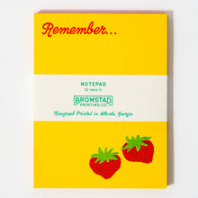 Load image into Gallery viewer, Remember Strawberry - Risograph A2 Notepad