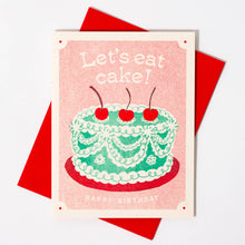 Load image into Gallery viewer, Let's Eat Cake - Risograph Birthday Card