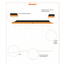 Load image into Gallery viewer, Rhodia Undated Weekly Desk Pad - Two Sizes