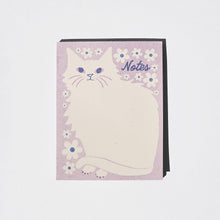 Load image into Gallery viewer, Floral Cat - Risograph A2 Notepad