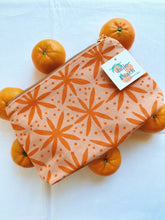 Load image into Gallery viewer, Orange block printed zipper pouch