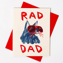 Load image into Gallery viewer, Rad Dad - Risograph Card