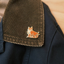 Load image into Gallery viewer, Fox in Forest Enamel Pin