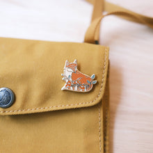 Load image into Gallery viewer, Fox in Forest Enamel Pin