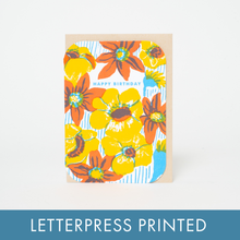 Load image into Gallery viewer, Bold Flower Birthday Letterpress Greeting Card by Egg Press