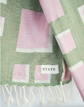 Load image into Gallery viewer, WINDOWS TURKISH BATH TOWEL / PINK & GREEN