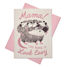 Load image into Gallery viewer, Mama Possum - Risograph Mother's Day Card