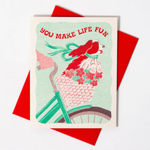 Load image into Gallery viewer, You Make Life Fun Dog - Risograph Greeting Card
