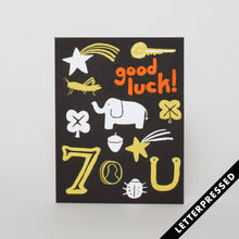 Load image into Gallery viewer, Good Luck! Letterpress Greeting Card