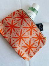 Load image into Gallery viewer, Orange block printed zipper pouch