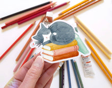 Load image into Gallery viewer, Cat and Books Sticker