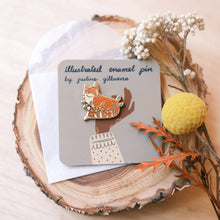 Load image into Gallery viewer, Fox in Forest Enamel Pin