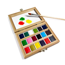 Load image into Gallery viewer, Watercolor set in bamboo box