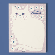 Load image into Gallery viewer, Floral Cat - Risograph A2 Notepad