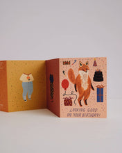 Load image into Gallery viewer, Fox Paper Doll Birthday Card