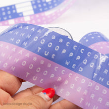 Load image into Gallery viewer, Embossed Letters Kiss Cut PET Tape - Blue and Lavender