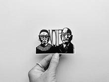 Load image into Gallery viewer, Ruth Bader Ginsburg + John Lewis Vote Sticker