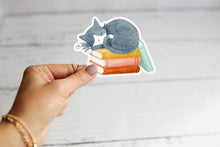 Load image into Gallery viewer, Cat and Books Sticker
