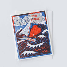 Load image into Gallery viewer, Your Heart is Safe With Me Letterpress Encouragement Card