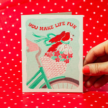 Load image into Gallery viewer, You Make Life Fun Dog - Risograph Greeting Card