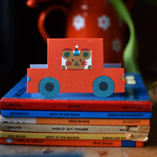 Load image into Gallery viewer, Party Mouse Little Red Car Die Cut Card