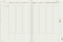 Load image into Gallery viewer, 2025 B6 Weekly Planner | Core | Stacked Weekends | 52gsm Tomoe River Paper
