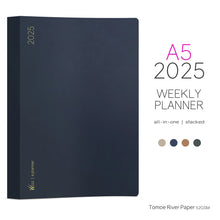 Load image into Gallery viewer, 2025 A5 Weekly Planner | All-in-One | Unstacked Weekends| 52gsm Tomoe River Paper