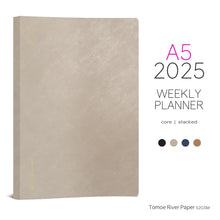 Load image into Gallery viewer, 2025 A5 Weekly Planner | Core | Stacked Weekends| 52gsm Tomoe River Paper