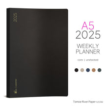 Load image into Gallery viewer, 2025 A5 Weekly Planner | Core | Unstacked Weekends| 52gsm Tomoe River Paper