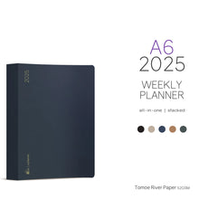 Load image into Gallery viewer, 2025 A6 Weekly Planner | All-in-One | Stacked Weekends| 52gsm Tomoe River Paper