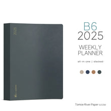 Load image into Gallery viewer, 2025 B6 Weekly Planner | All-in-One | Stacked Weekends | 52gsm Tomoe River Paper