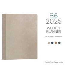Load image into Gallery viewer, 2025 B6 Weekly Planner | All-in-One | Unstacked Weekends | 52gsm Tomoe River Paper