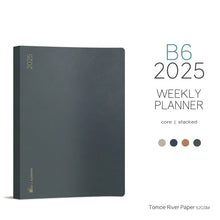 Load image into Gallery viewer, 2025 B6 Weekly Planner | Core | Stacked Weekends | 52gsm Tomoe River Paper