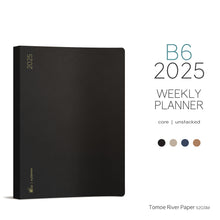 Load image into Gallery viewer, 2025 B6 Weekly Planner | Core | Unstacked Weekends| 52gsm Tomoe River Paper