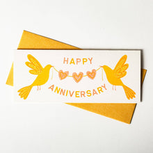 Load image into Gallery viewer, Happy Anniversary Birds - Risograph Greeting Card