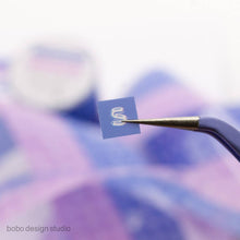 Load image into Gallery viewer, Embossed Letters Kiss Cut PET Tape - Blue and Lavender