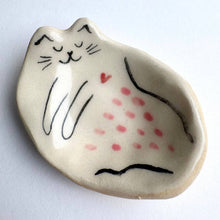 Load image into Gallery viewer, Tiny Ceramic Cat Trinket Dish