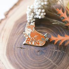 Load image into Gallery viewer, Fox in Forest Enamel Pin