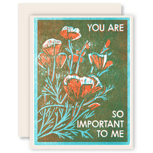Load image into Gallery viewer, You Are So Important Letterpress Encouragement Card