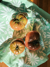 Load image into Gallery viewer, Floral on Green Tea Towel - 100% Cotton