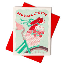 Load image into Gallery viewer, You Make Life Fun Dog - Risograph Greeting Card