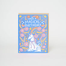 Load image into Gallery viewer, Magical Birthday Unicorn Letterpress Greeting Card by Hello!Lucky