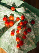 Load image into Gallery viewer, Floral on Green Tea Towel - 100% Cotton