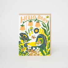 Load image into Gallery viewer, Hello Baby Letterpress Greeting Card by Phoebe Wahl